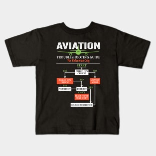 Airplane Pilot, Funny Pilot & Aviation Troubleshooting Guide Kids T-Shirt